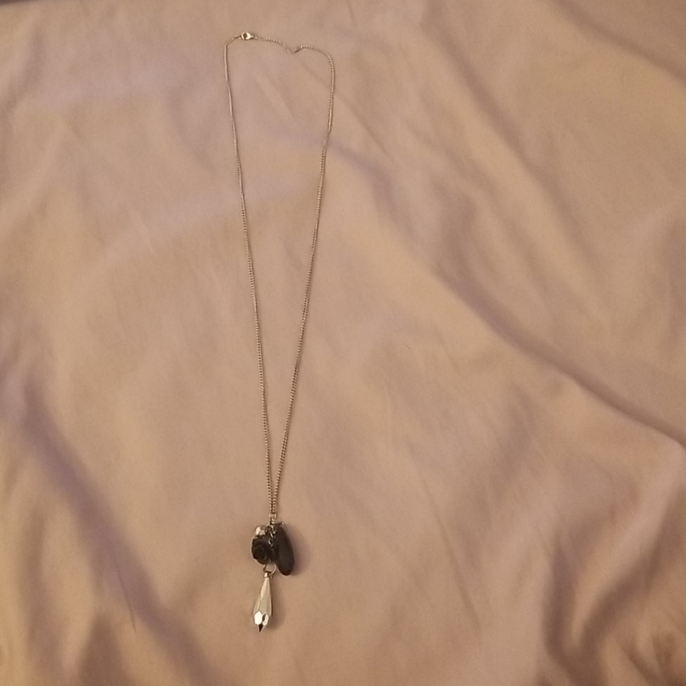 Rose and teardrop necklace (costume jewelry)